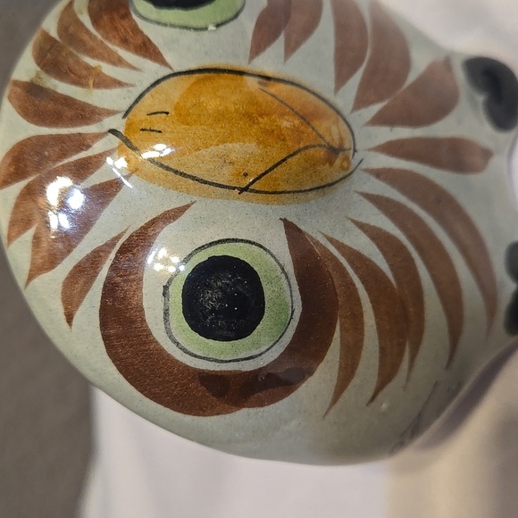 Tonala Mexican Pottery, Owl, Medium sized, Signed, Blue, Handmade, Hand painted - Picture 9 of 11